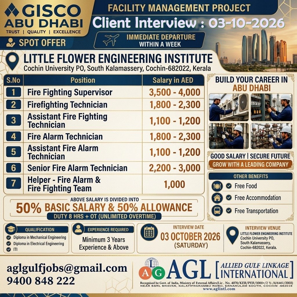 Abu Dhabi Jobs 2026 – GISCO Facility Management Project Hiring Abu Dhabi Jobs 2026 – GISCO Facility Management Project Hiring