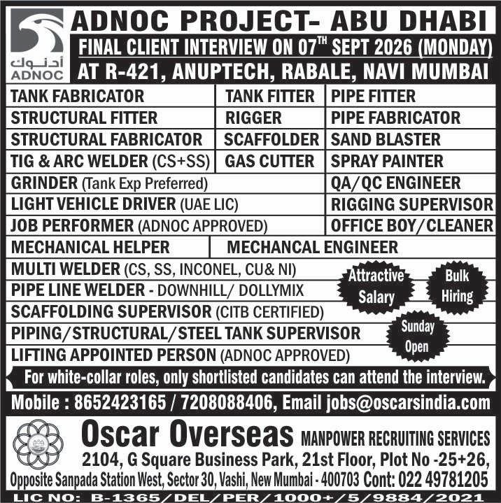UAE Abu Dhabi Jobs 2026: Urgent Hiring for Multiple Positions