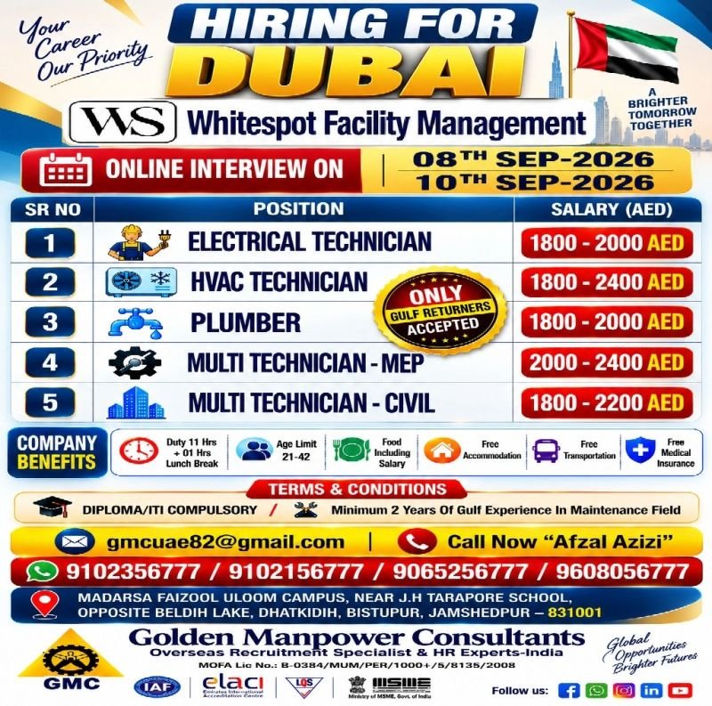 UAE : Hiring For WHITESPOT FMC Company 