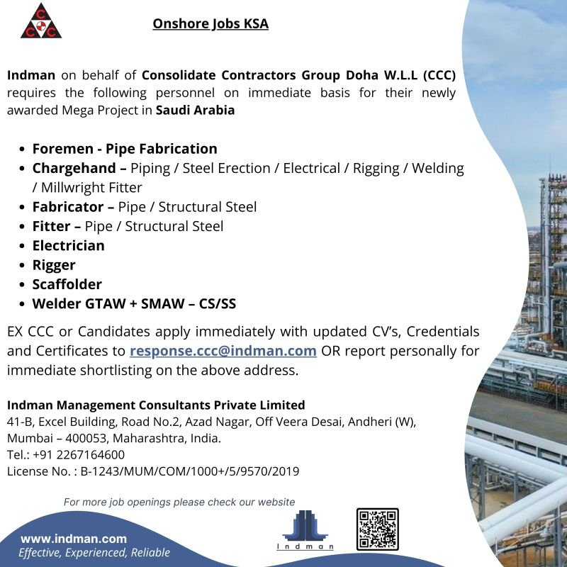 Onshore Jobs in Saudi Arabia - Apply Now