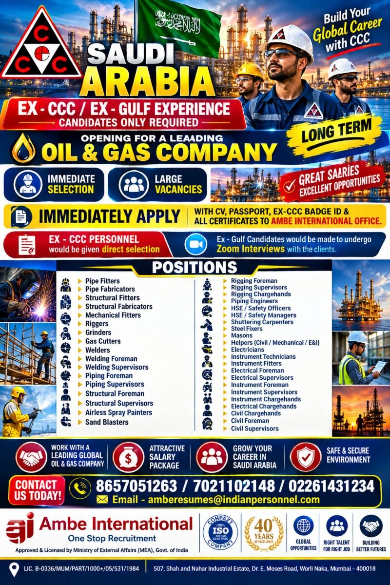 Saudi Arabia Oil and Gas Jobs 2026 – Apply Today