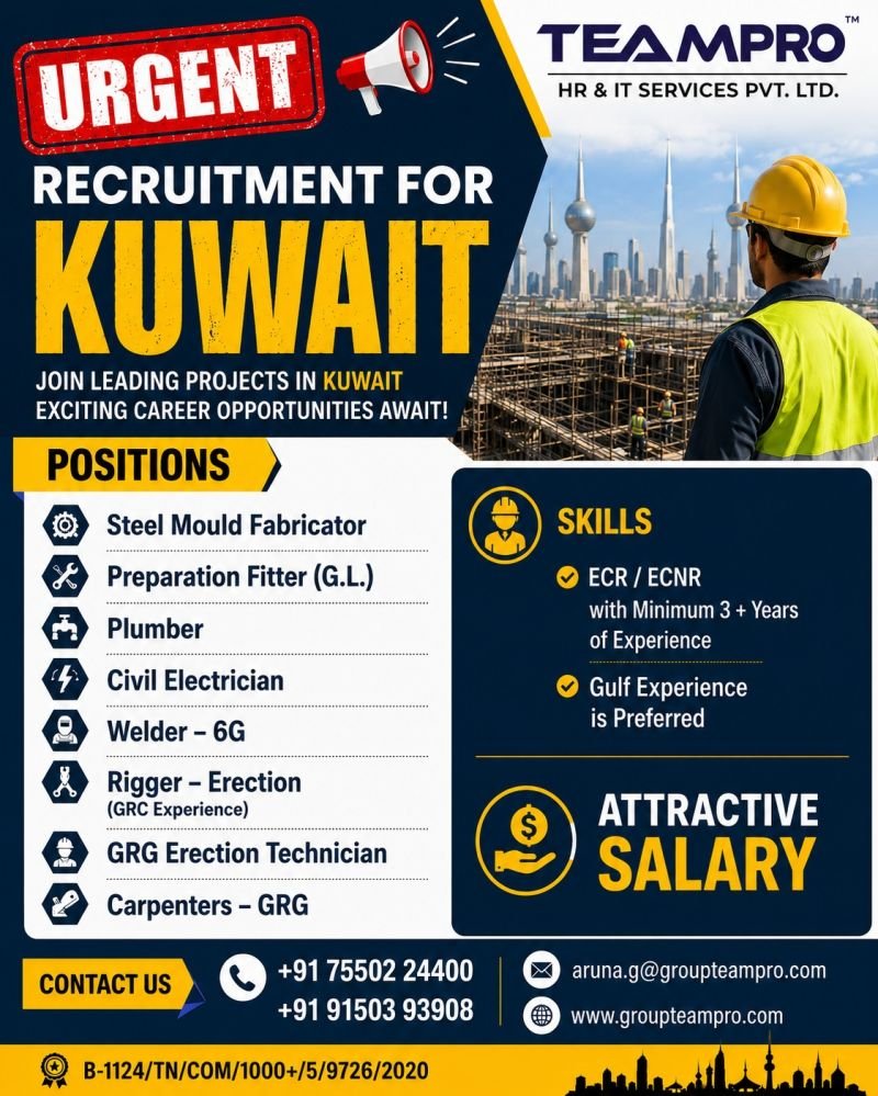Kuwait : Hiring For Leading Construction Projects