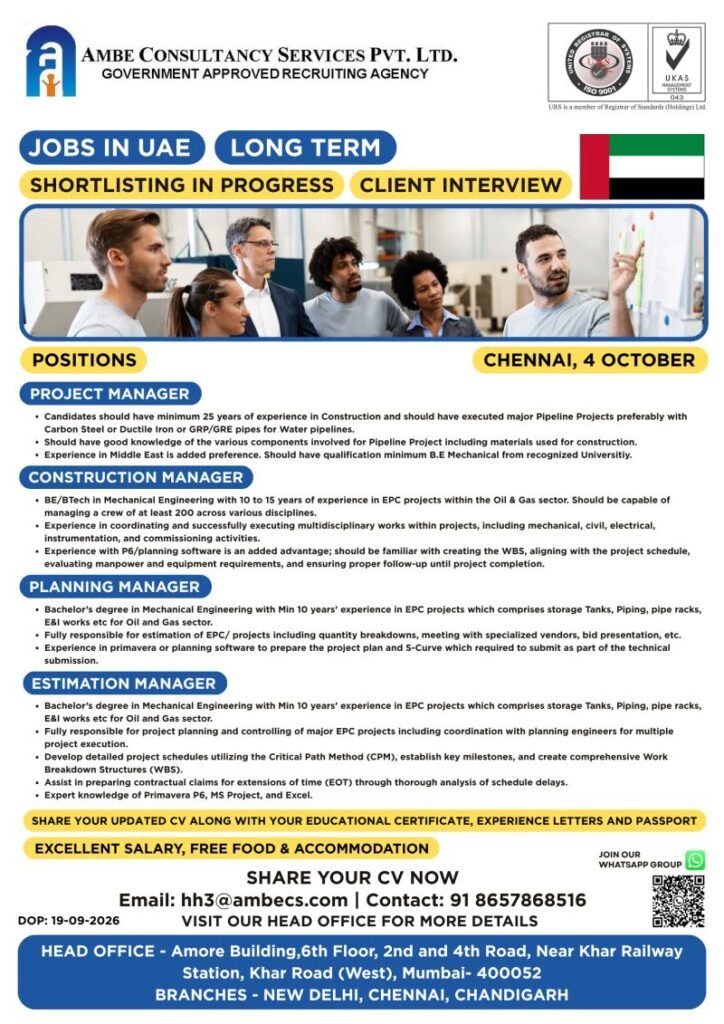 Hiring professionals for long-term opportunities in the UAE