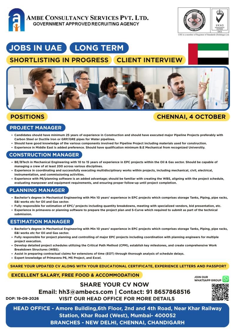 Hiring professionals for long-term opportunities in the UAE