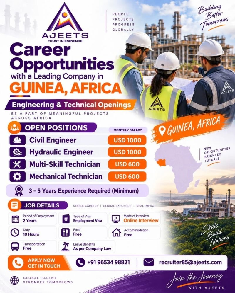 Career Opportunities in Guinea, Africa - Apply Now