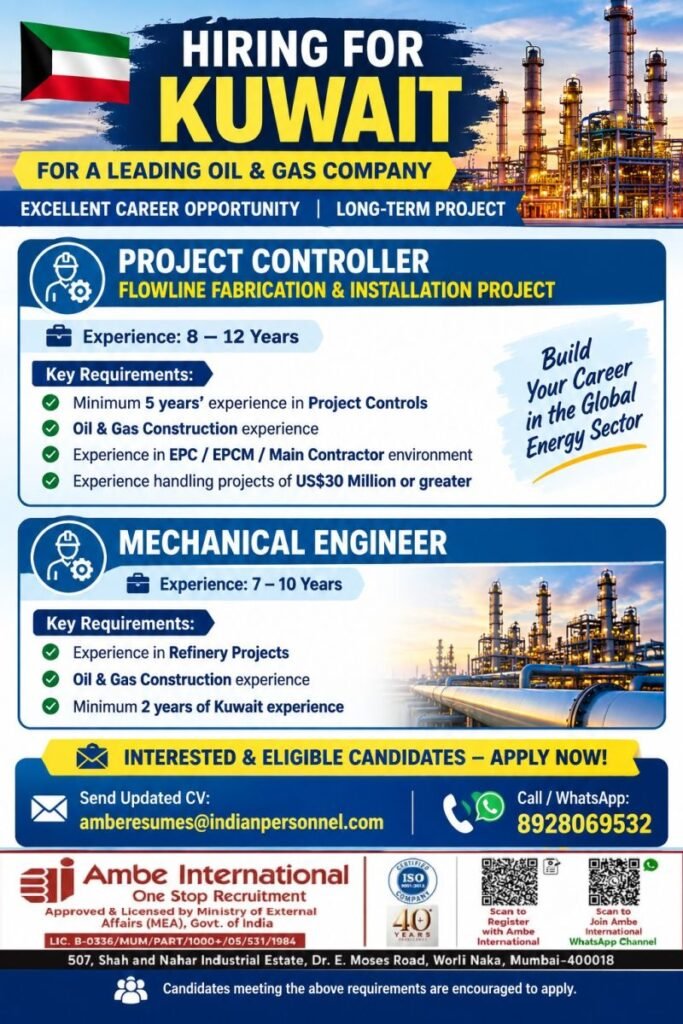 Kuwait Leading Oil & Gas Company Jobs – Flowline Fabrication & Installation Project