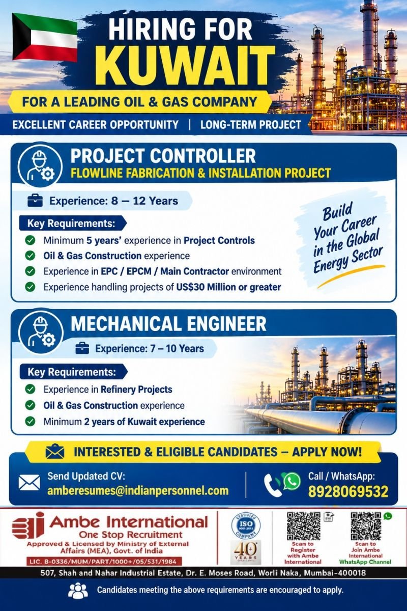 Kuwait Leading Oil & Gas Company Jobs – Flowline Fabrication & Installation Project
