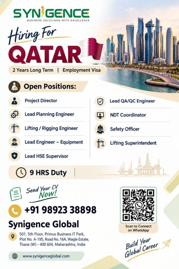 Hiring for Qatar – 2-Year Long-Term Project