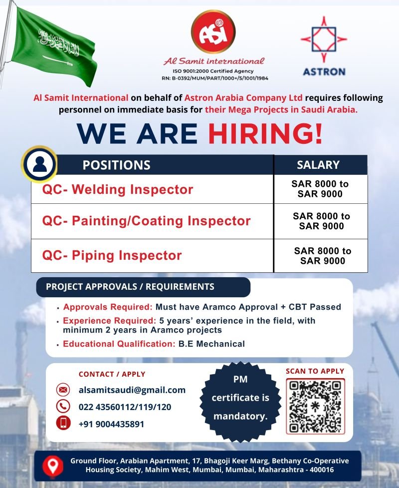Hiring For Astron Arabia Company Ltd - Saudi Arabia. Hiring For Astron Arabia Company Ltd - Saudi Arabia.
