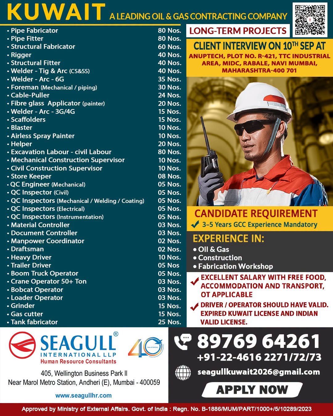 Kuwait Oil & Gas Jobs 2026 – Urgent Recruitment for Long-Term Projects