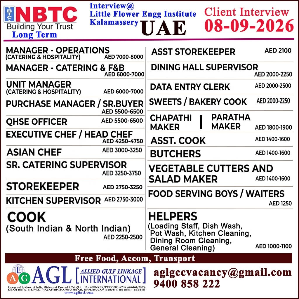UAE Jobs 2026: Hiring for Multiple Positions