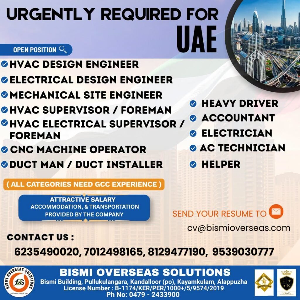 Urgent Hiring For UAE Prestigious Company - Apply Now