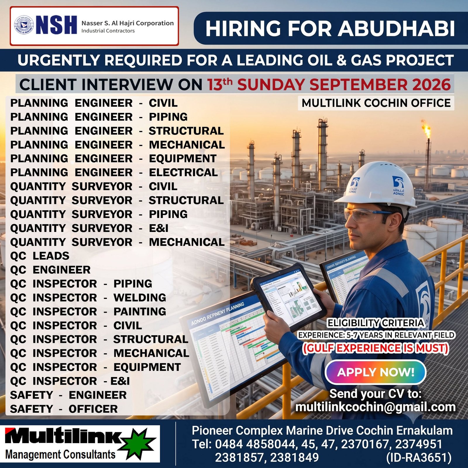 Urgent Hiring for NSH Abudhabi - Apply Now