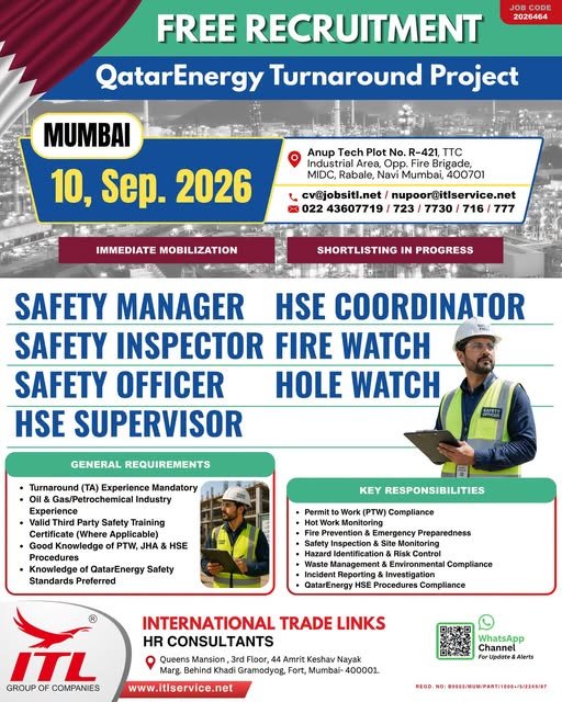 QatarEnergy Turnaround Project | Free Recruitment 