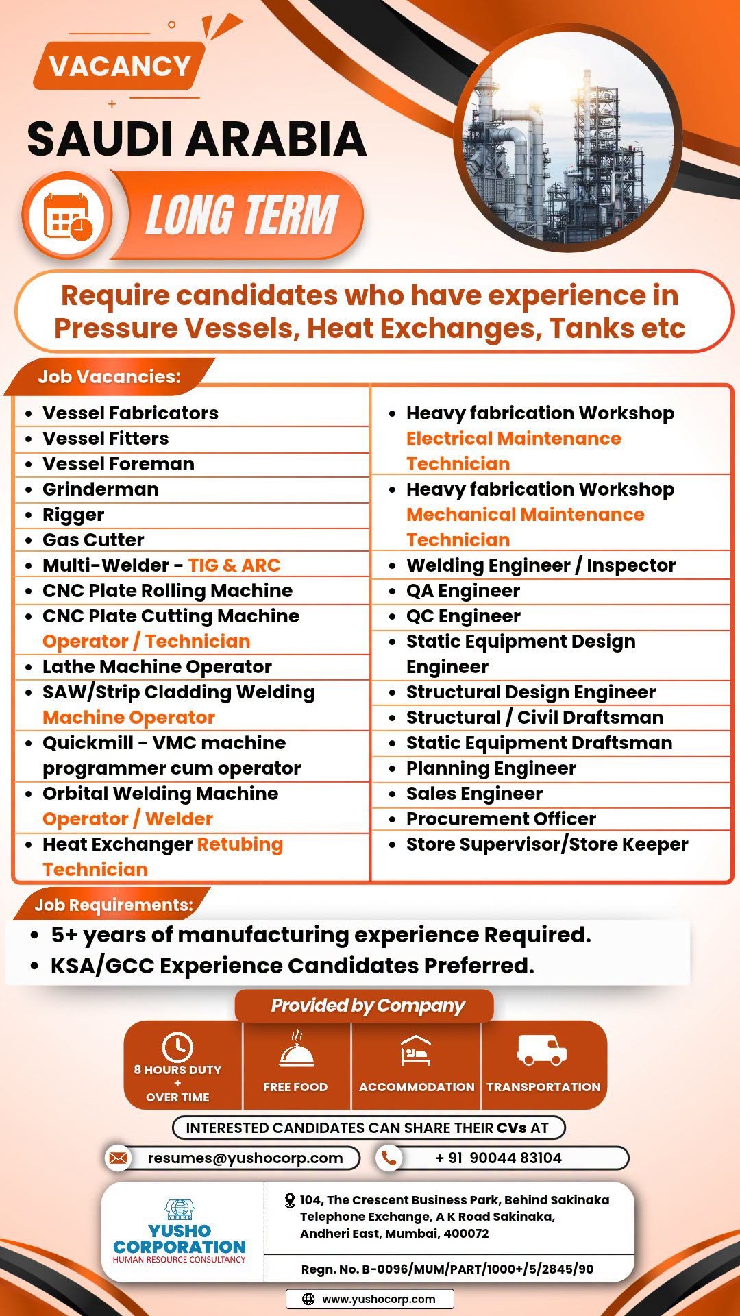  Hiring for Saudi Arabia | Long-Term Opportunities 