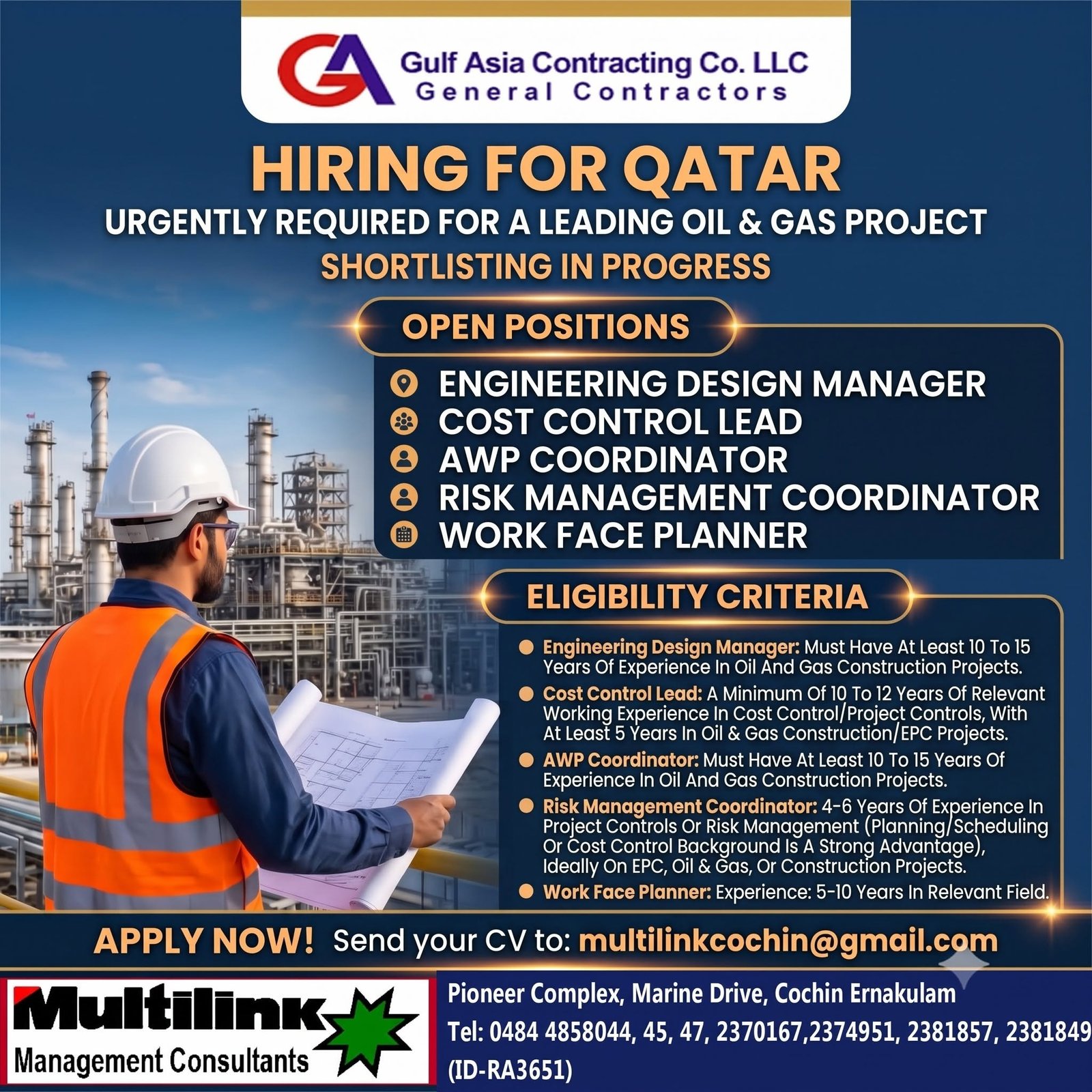 Qatar Jobs 2026 – Oil & Gas Project | Engineering & Project Control Vacancies
