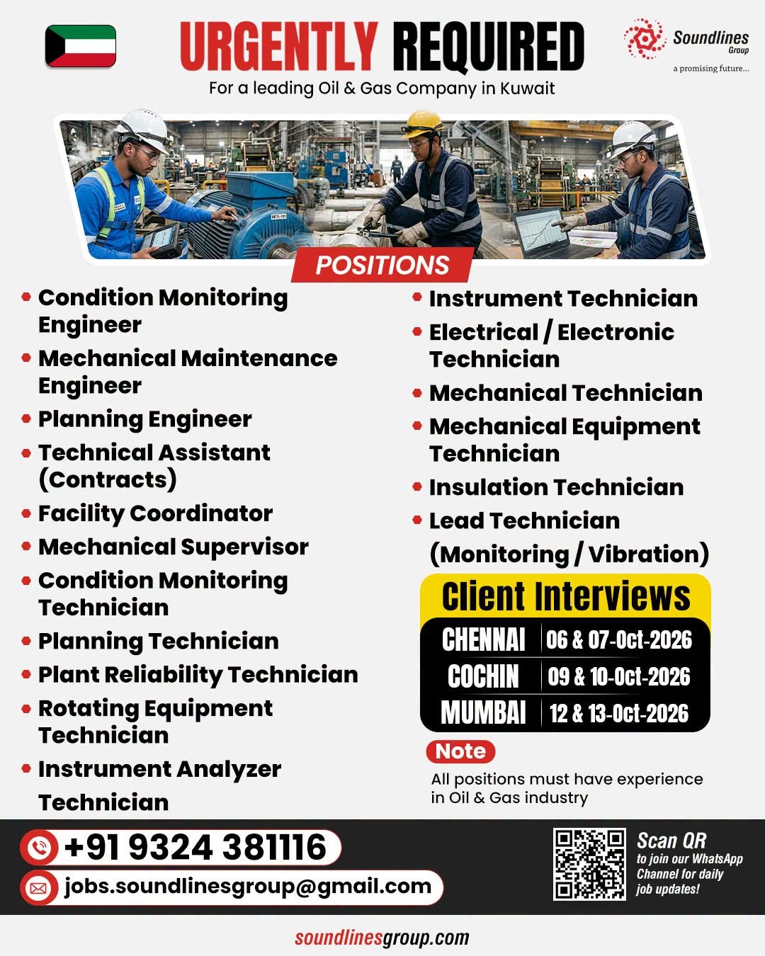Recruiting For a leading Oil & Gas Company in Kuwait