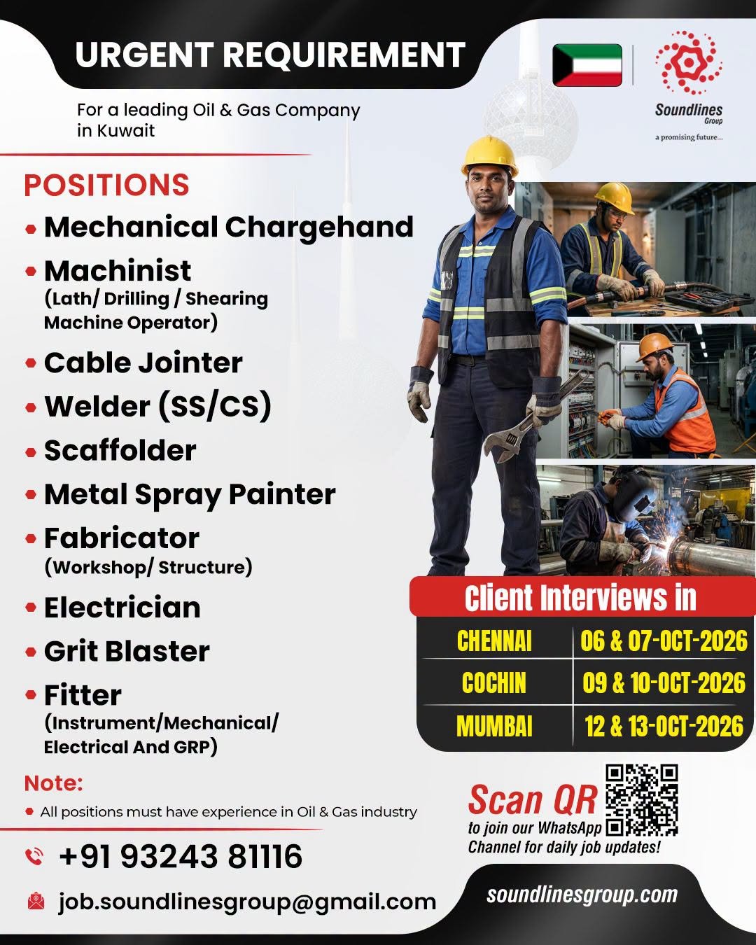 Job Vacancies For a leading Oil & Gas Company in Kuwait