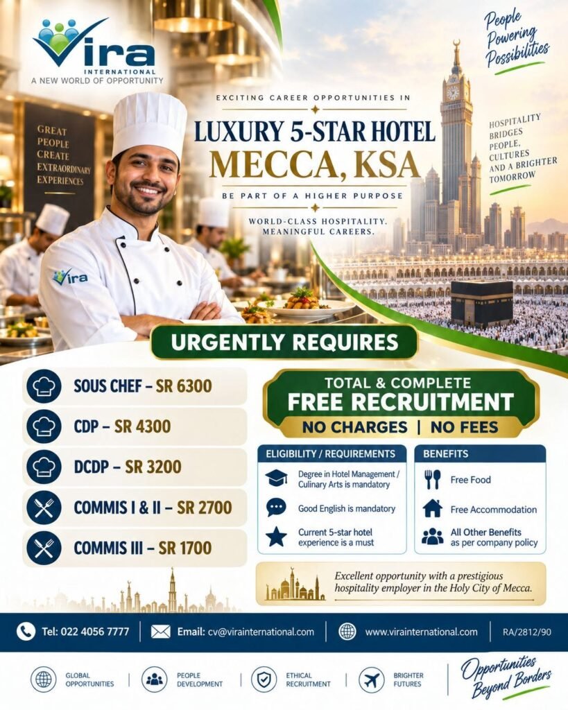 Saudi Arabia : hiring for exciting culinary positions at a premier 5-star luxury hotel