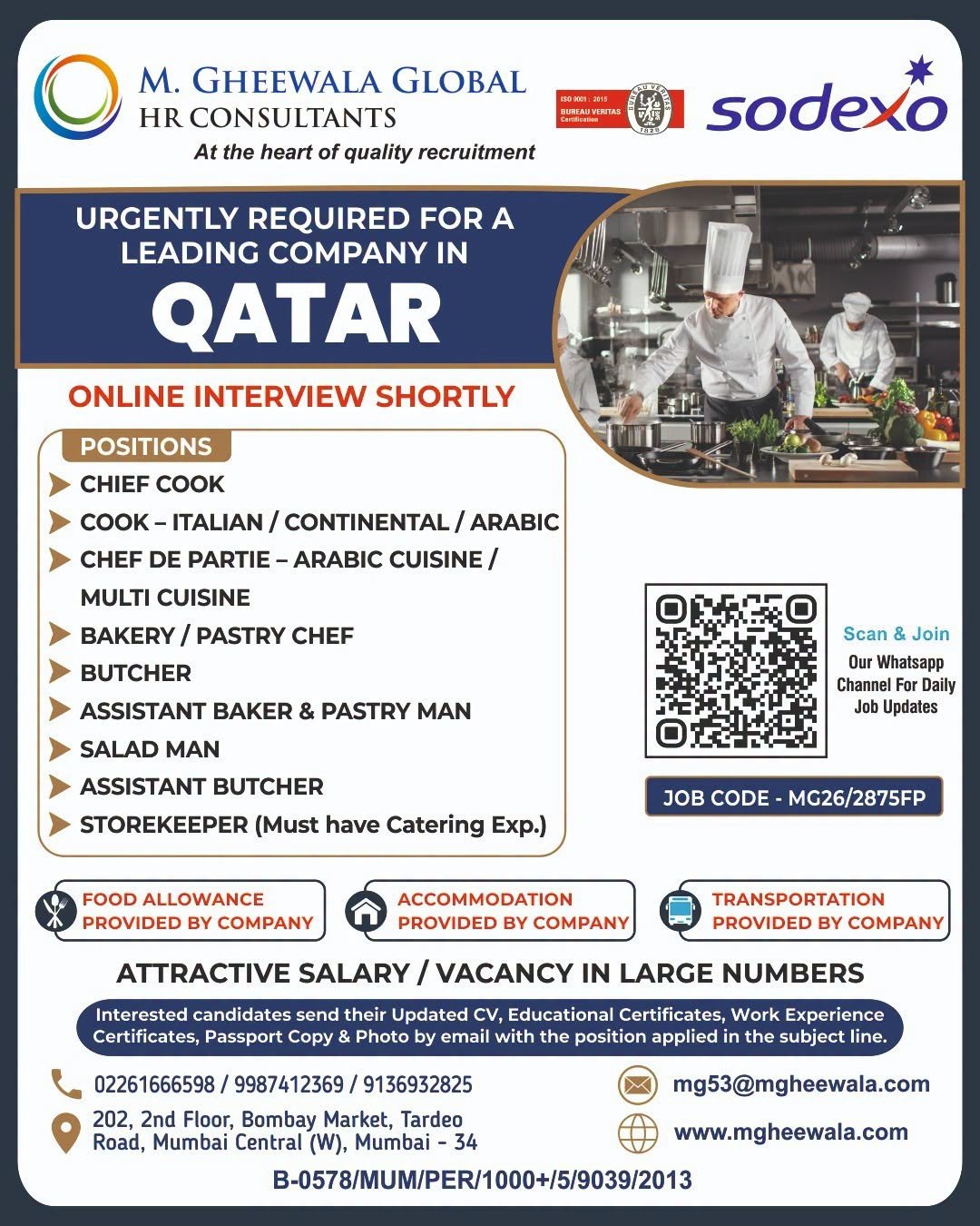 Qatar Jobs 2026 – Sodexo Hiring for Catering & Hospitality Positions