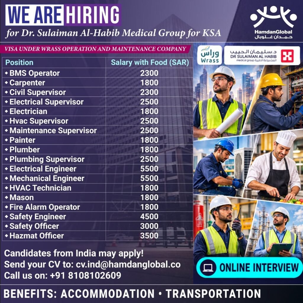 hiring for Dr. Sulaiman Al-Habib Medical Group in Saudi Arabia