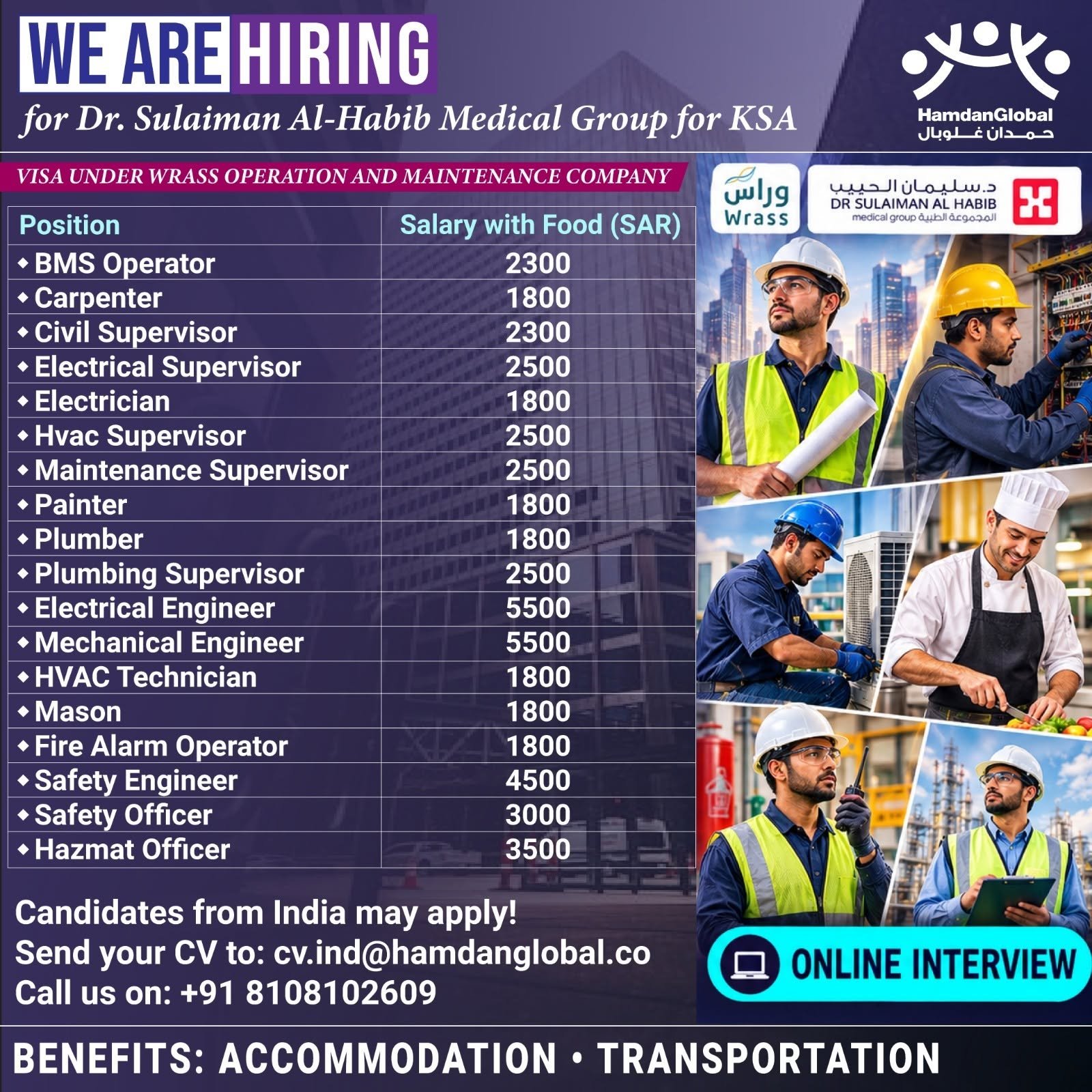 hiring for Dr. Sulaiman Al-Habib Medical Group in Saudi Arabia