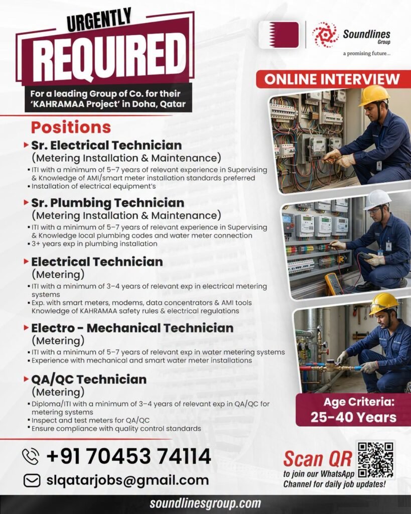 Hiring For KAHRAMAA Project | Doha, Qatar