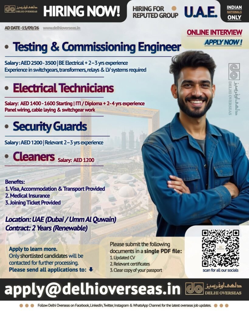 UAE - hiring for Dubai & Umm Al Quwain