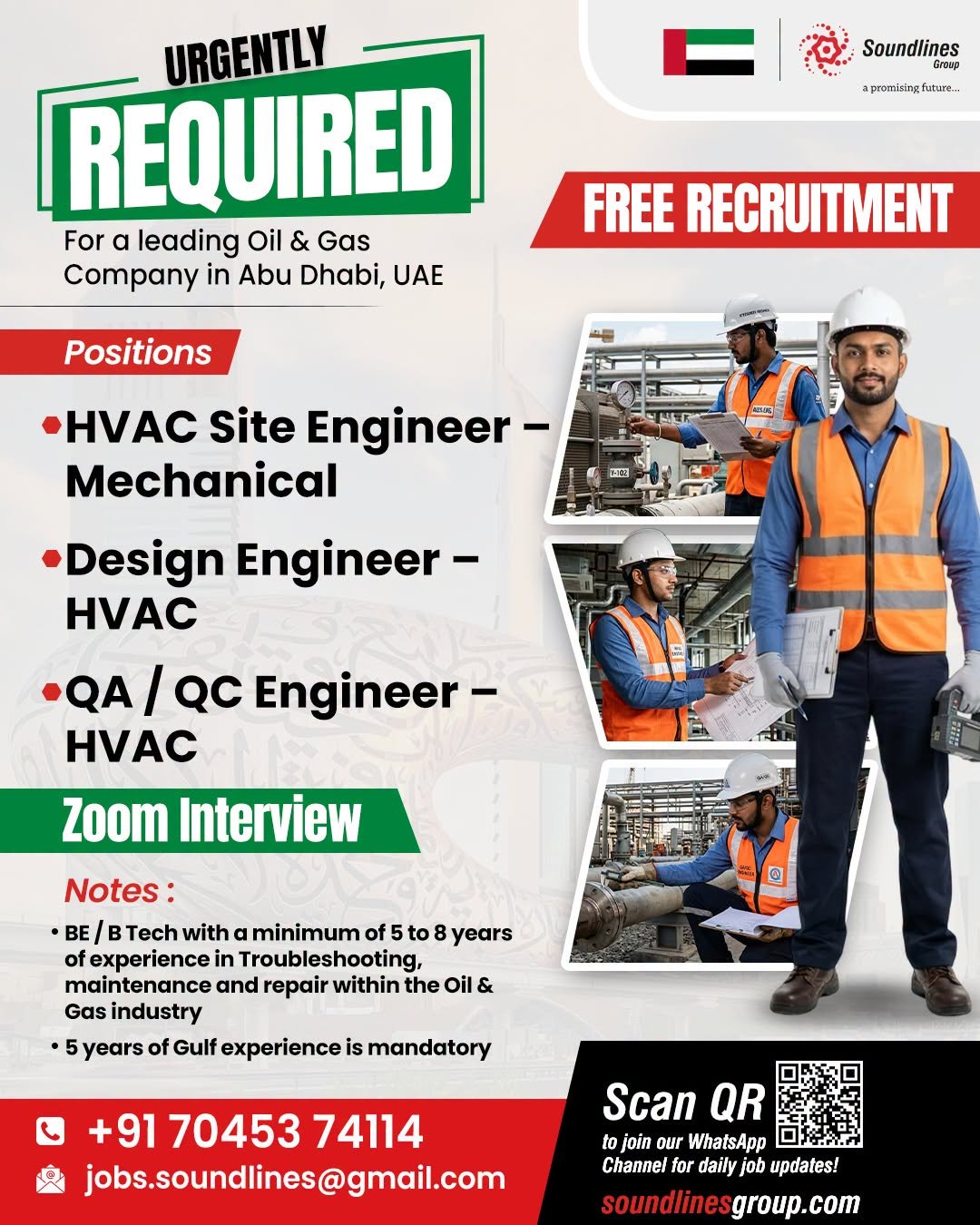 Free Recruitment For a leading Oil & Gas Company in Abu Dhabi, UAE