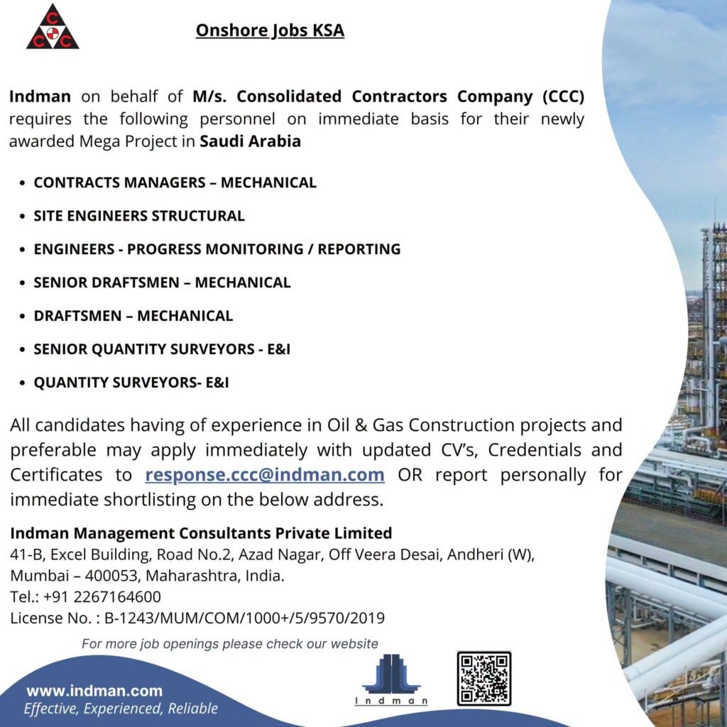 Onshore Jobs Saudi Arabia : Hiring For Mega Project Onshore Jobs Saudi Arabia : Hiring For Mega Project