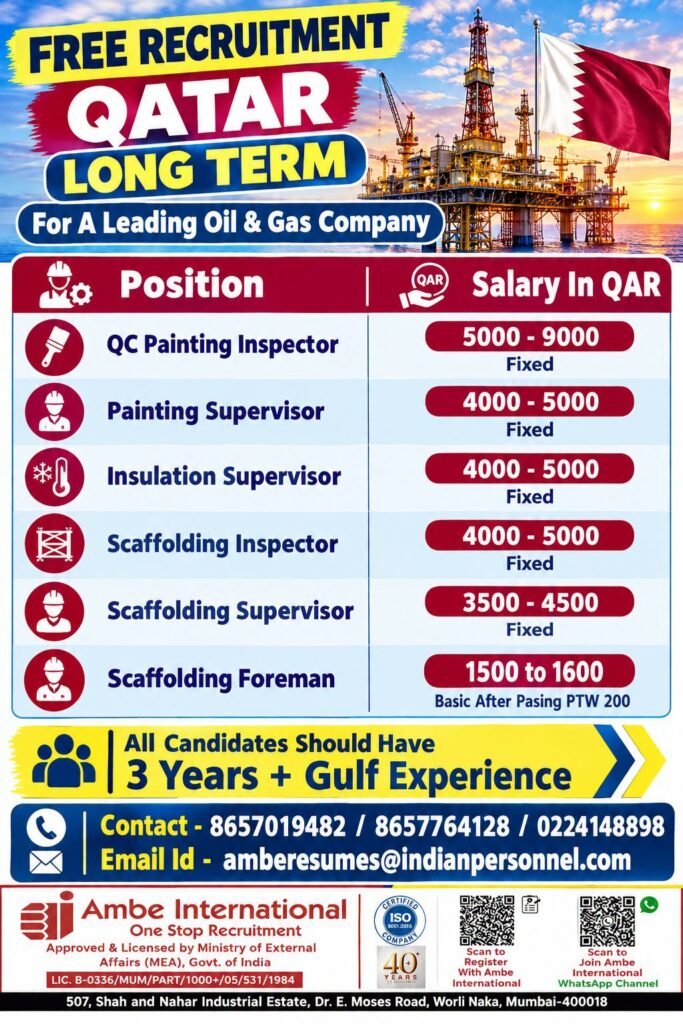 Recruiting For a Leading Oil & Gas Company in Qatar - Long Term