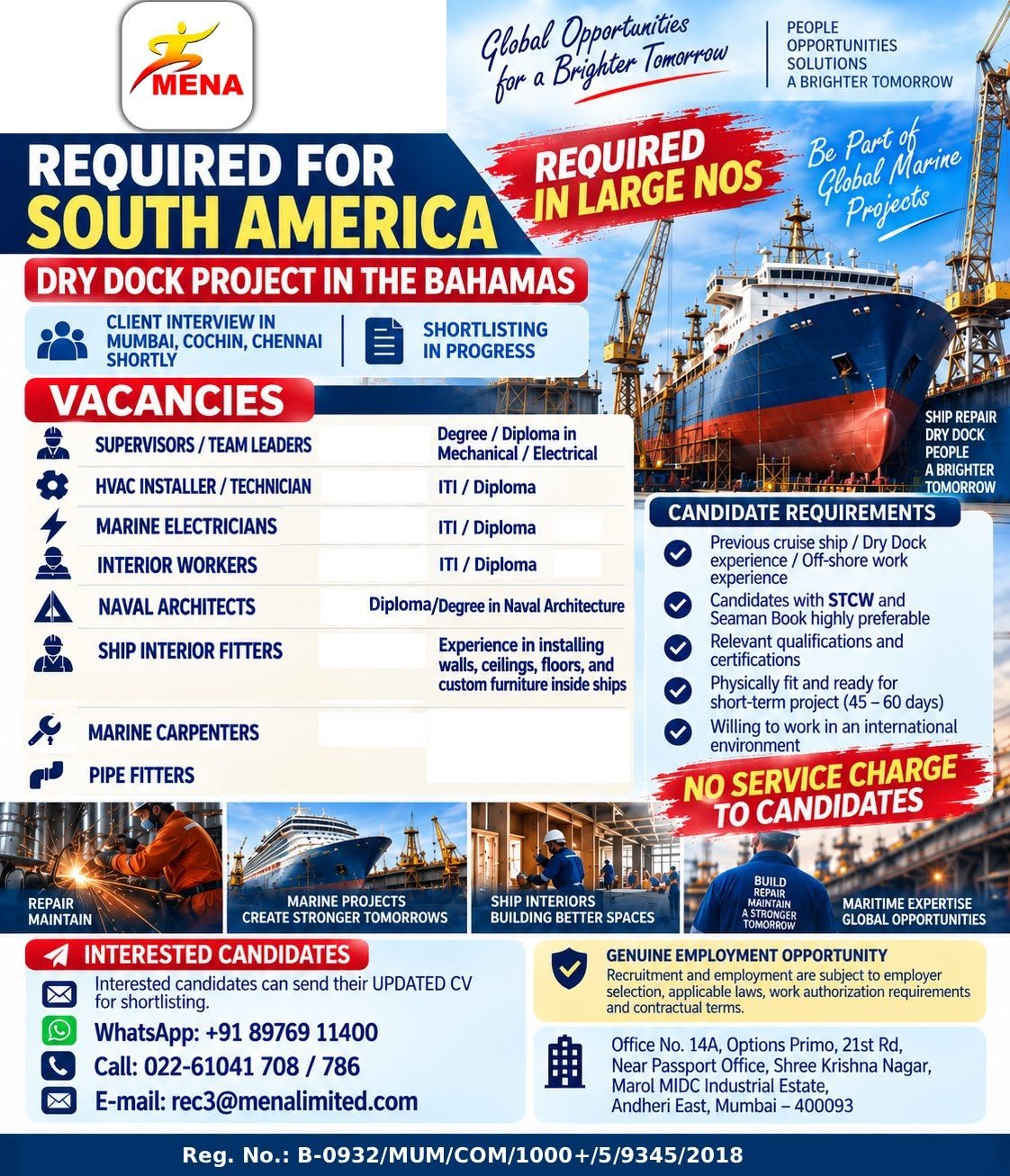 South America Jobs 2026 – Bahamas Dry Dock Project 