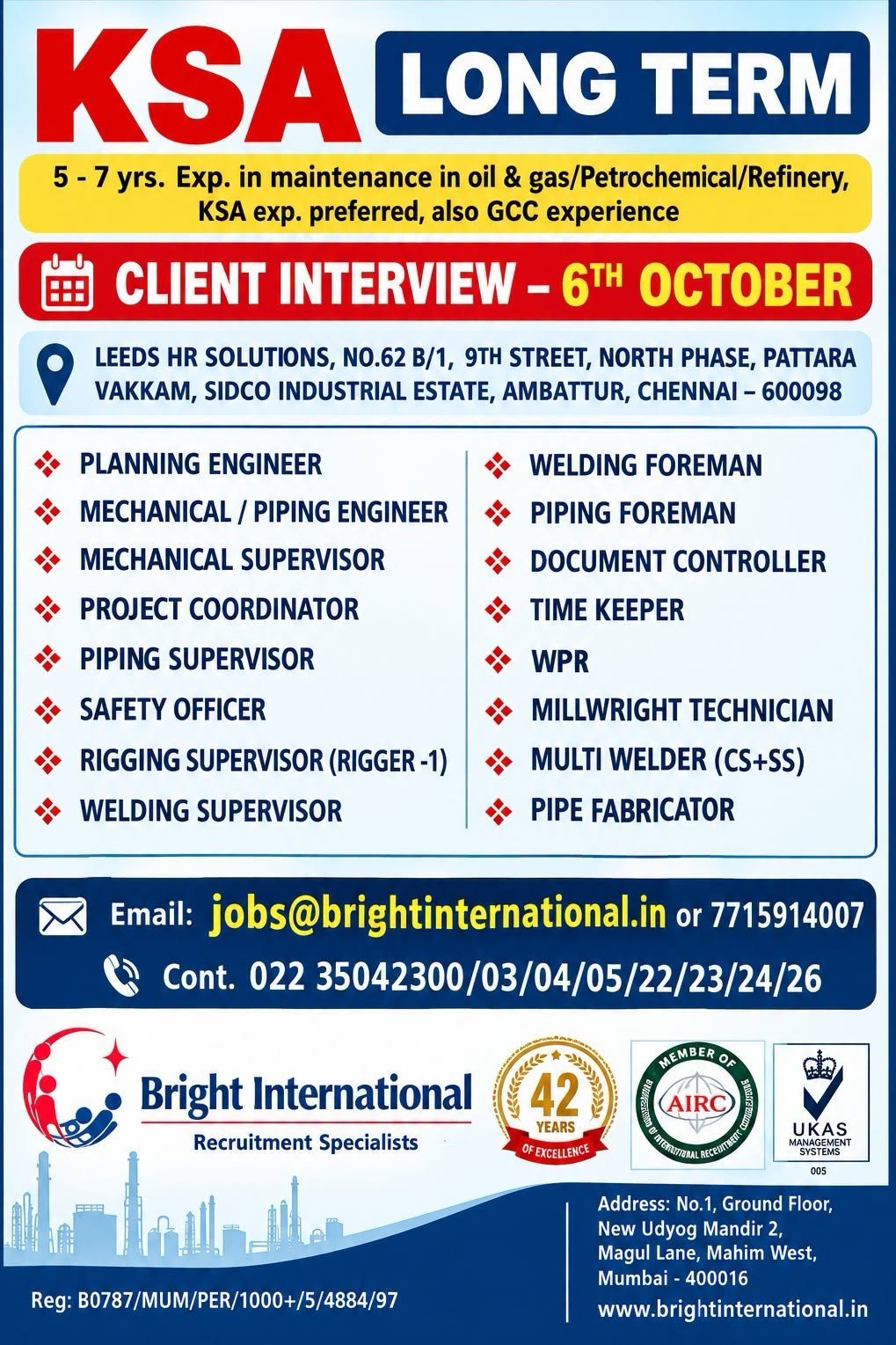 Saudi Arabia Jobs 2026 – Long-Term Oil & Gas Recruitment 
