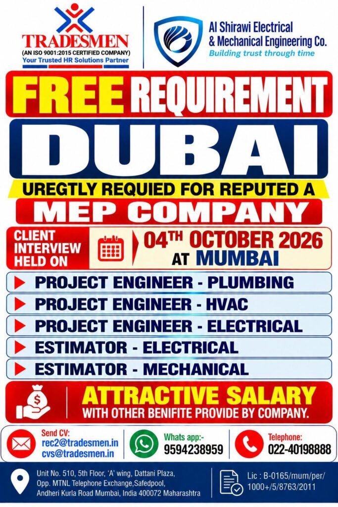 Al Shirawi Dubai Jobs 2026 – Urgent Recruitment for Engineers and Estimators Al Shirawi Dubai Jobs 2026 – Urgent Recruitment for Engineers and Estimators