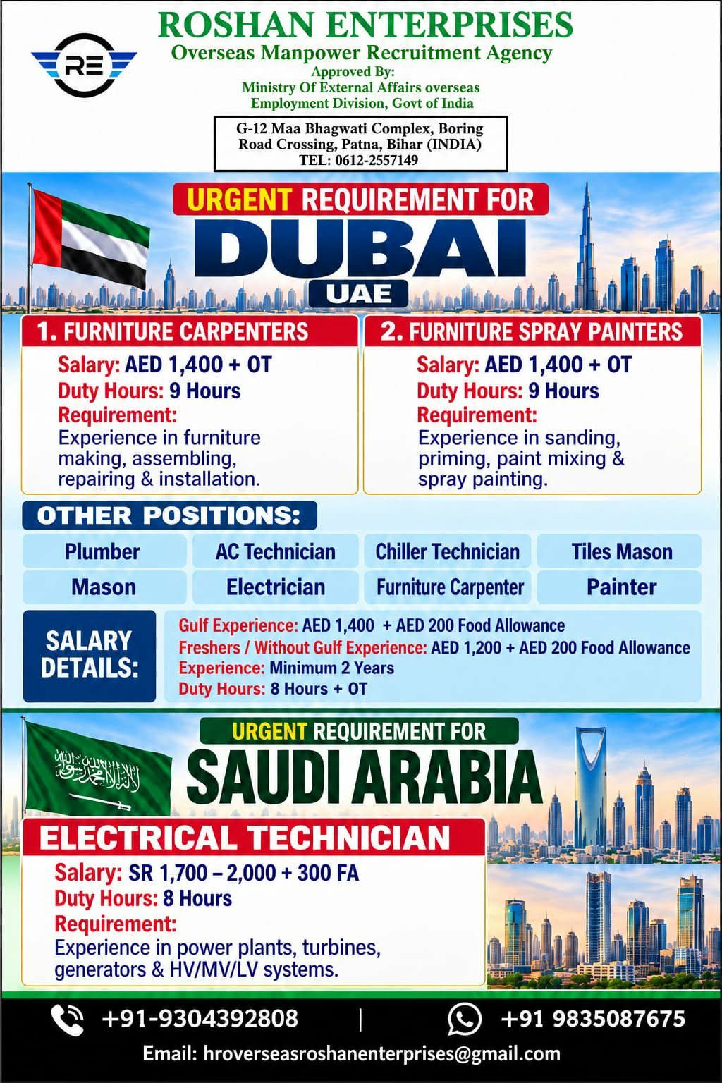 Dubai and Saudi Arabia Jobs 2026: Urgent Vacancies 
