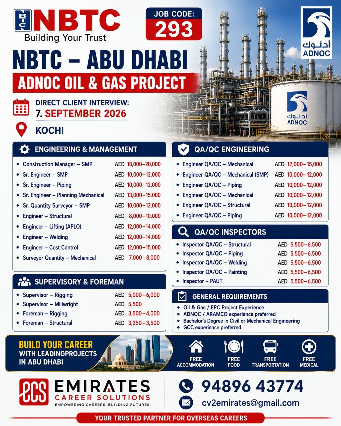 Abu Dhabi Jobs 2026: Hiring for Oil & Gas Project, Salary Up to AED 20,000