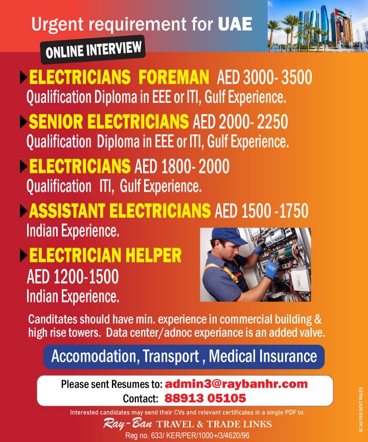 UAE Jobs 2026 – Urgent Hiring for commercial building and high-rise tower projects