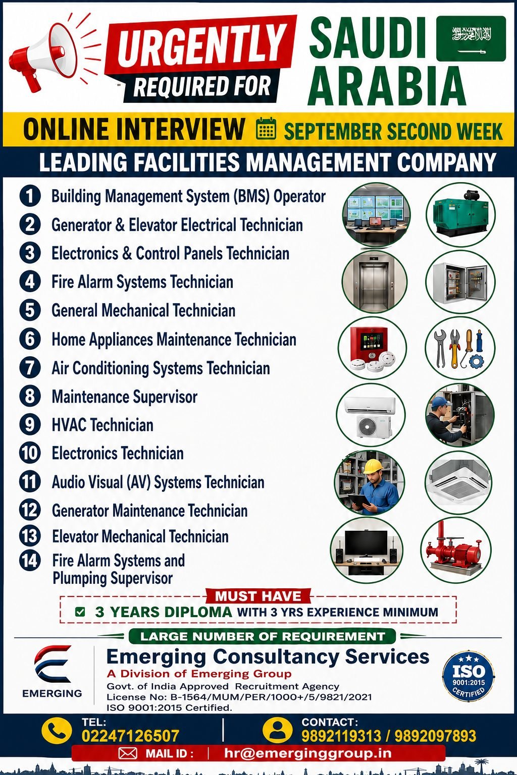 Saudi Arabia Jobs 2026: Urgent Hiring for Facilities Management Company