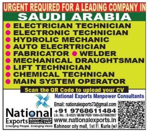 Saudi Arabia Jobs 2026 – Technicians, Welder, Fabricator & Operator Vacancies Saudi Arabia Jobs 2026 – Technicians, Welder, Fabricator & Operator Vacancies
