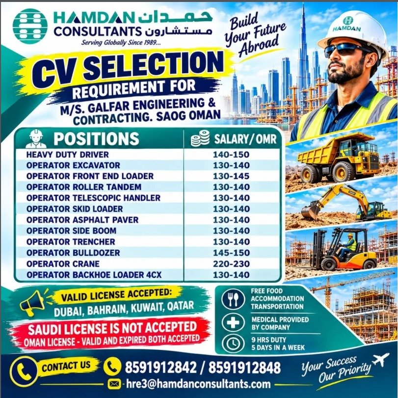 Oman Jobs 2026 – Galfar Engineering Hiring 
