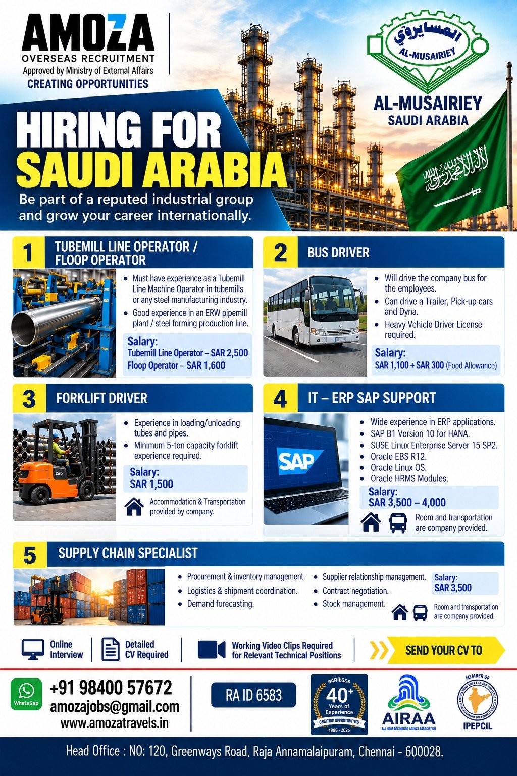 Saudi Arabia Jobs 2026 – Al-Musairiey Recruitment