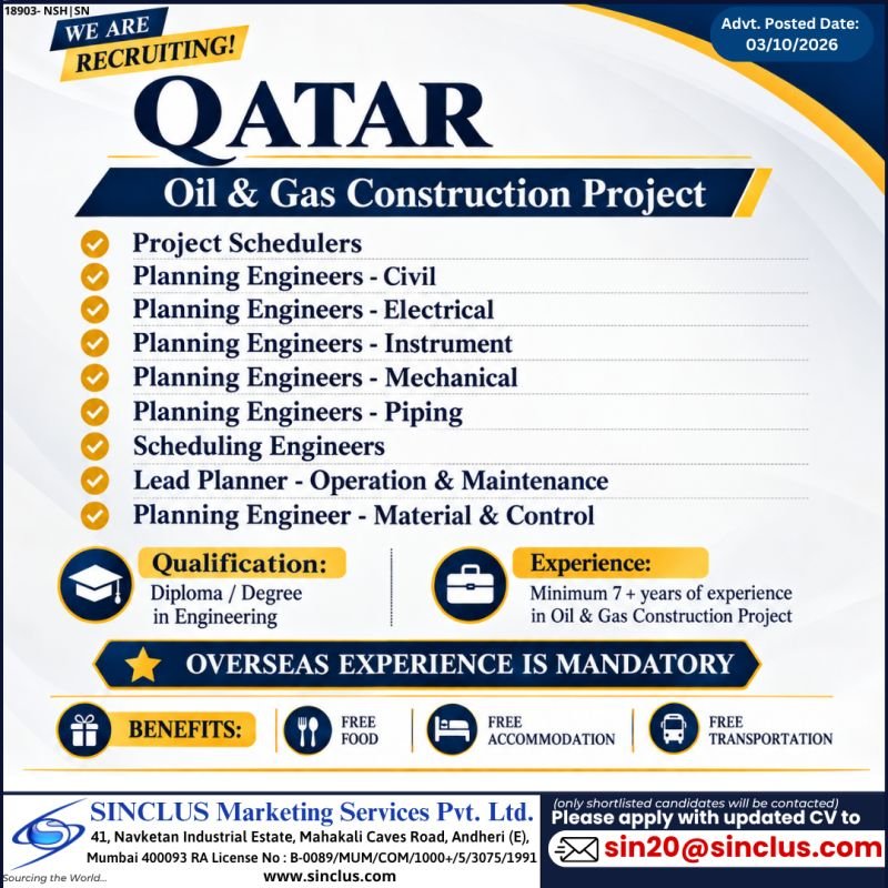 Qatar : Hiring For Major Oil & Gas Construction Project 