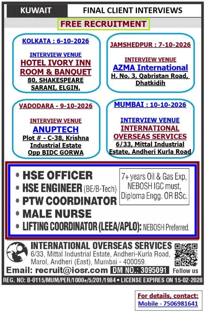 Kuwait Jobs 2026 – Oil & Gas Vacancies | Apply Now