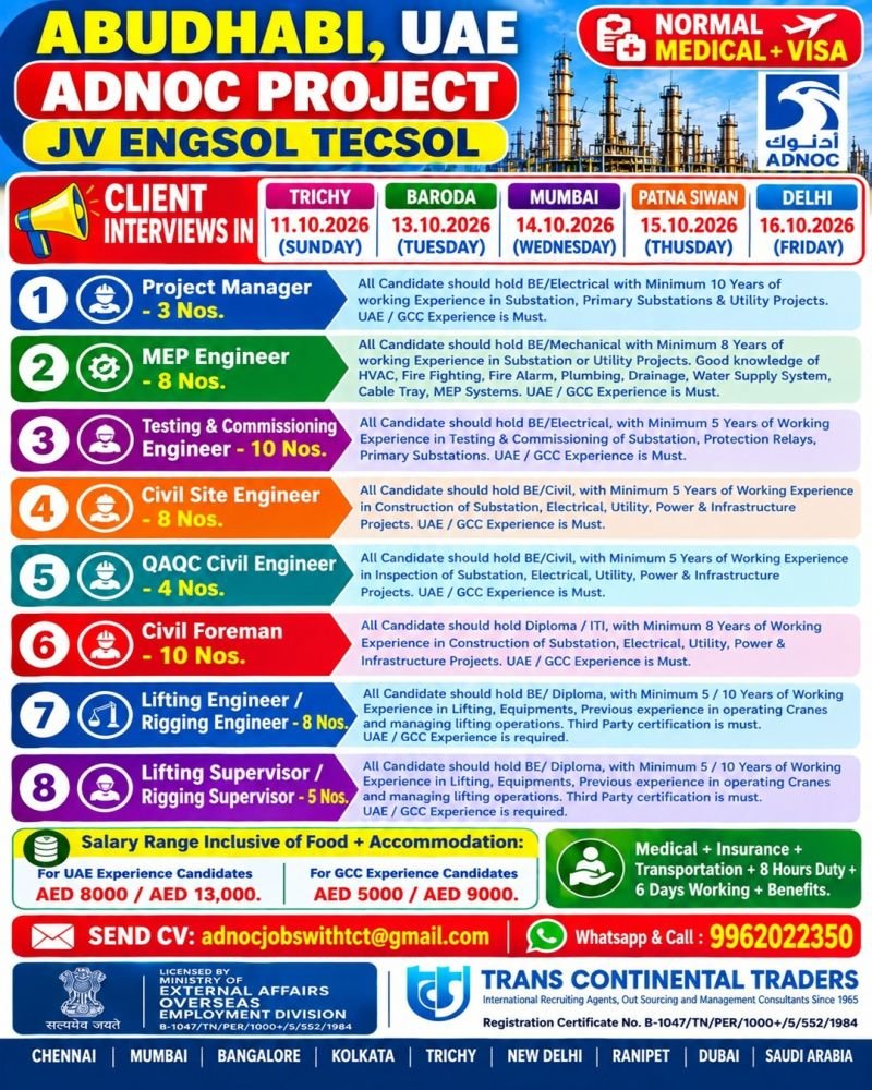 UAE Recruitment 2026 | Hiring For Most Prestigious Project