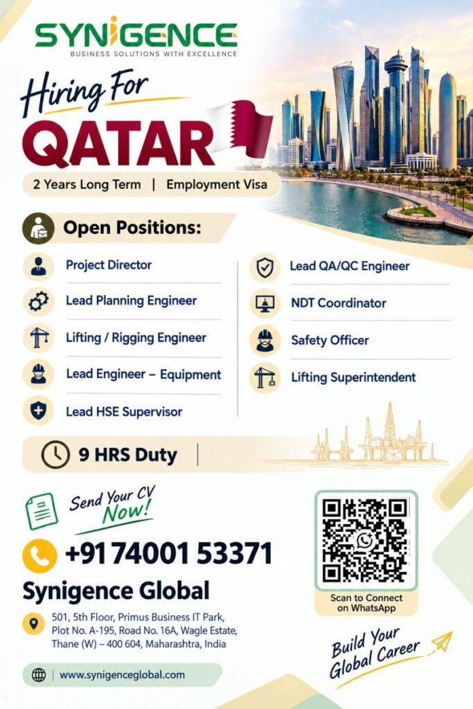 Hiring for Qatar | 2 Years Long-Term opportunities