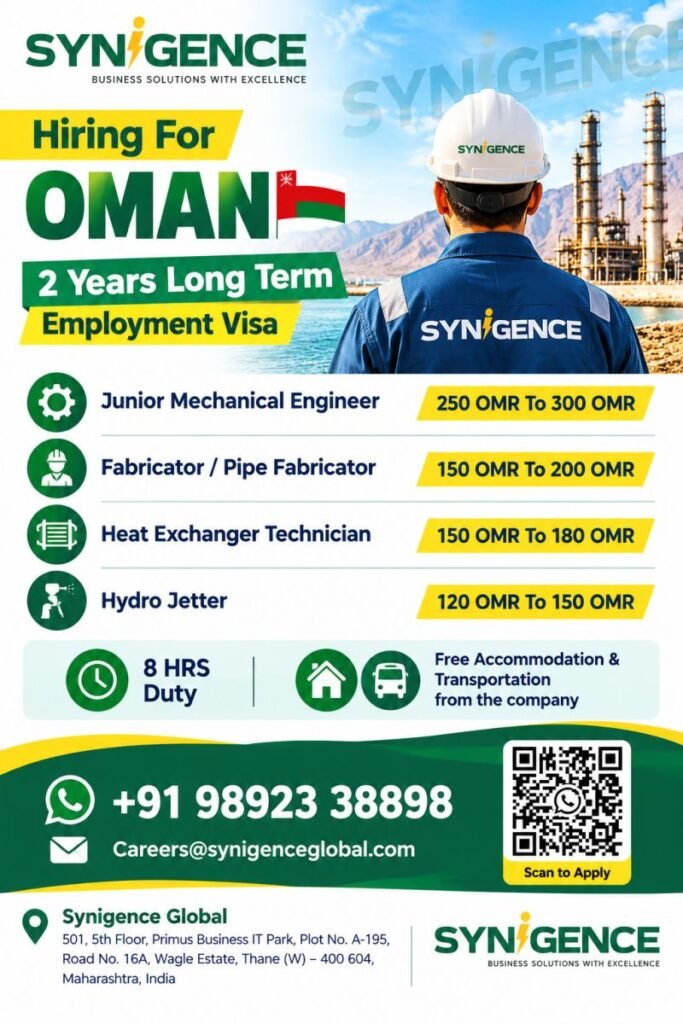 Hiring for Oman | Long-Term Jobs Hiring for Oman | Long-Term Jobs