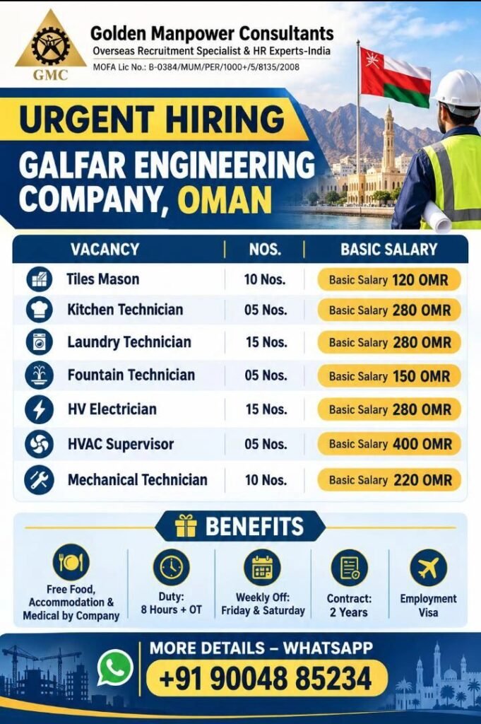 hiring for Galfar Engineering Company, Oman