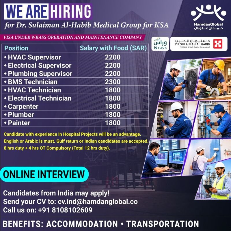 Urgent hiring for Dr. Sulaiman Al-Habib Medical Group in Saudi Arabia Urgent hiring for Dr. Sulaiman Al-Habib Medical Group in Saudi Arabia