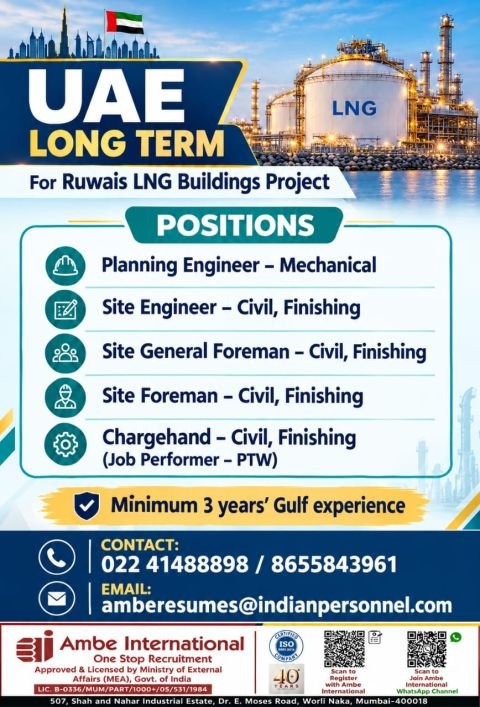 UAE Jobs 2026: Ruwais LNG Buildings Project Hiring 
