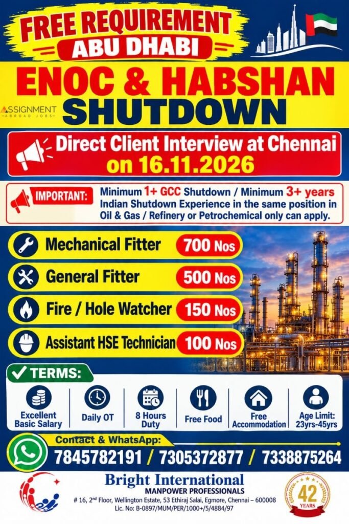 UAE : ENOC & HABSHAN Shutdown Jobs